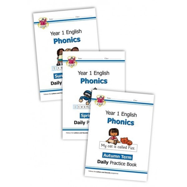 KS1 Phonics Daily Practice Book Bundle: Year 1 - Autumn Term, Spring Term & Summer Term