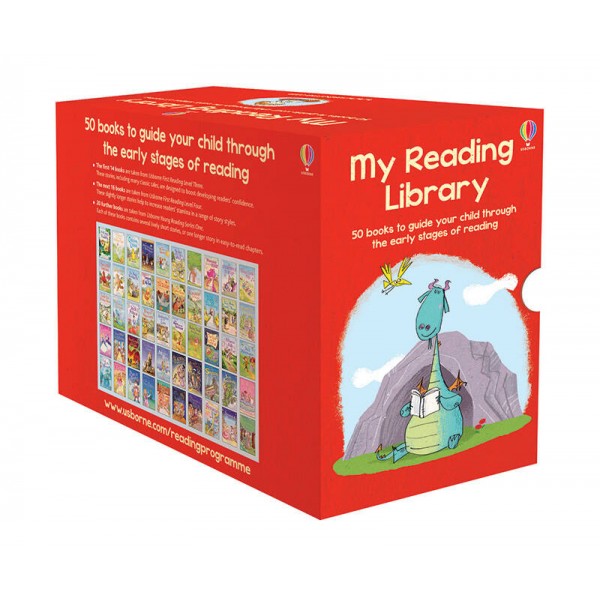 Usborne My Second Reading Library 50 Books Box Set Collection (Red)